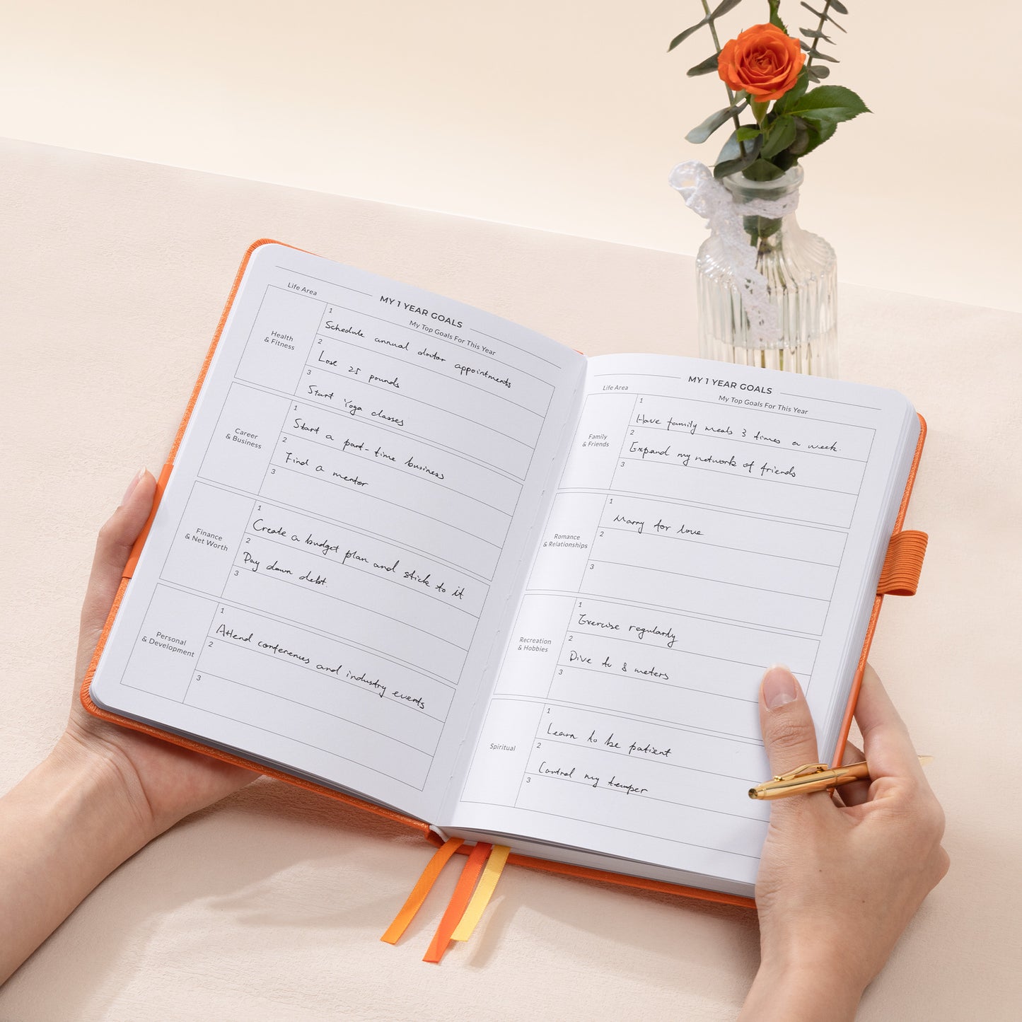 Dexmon Planner, Undated Yearly Planner for Productivity Increasing, A5 (Black)